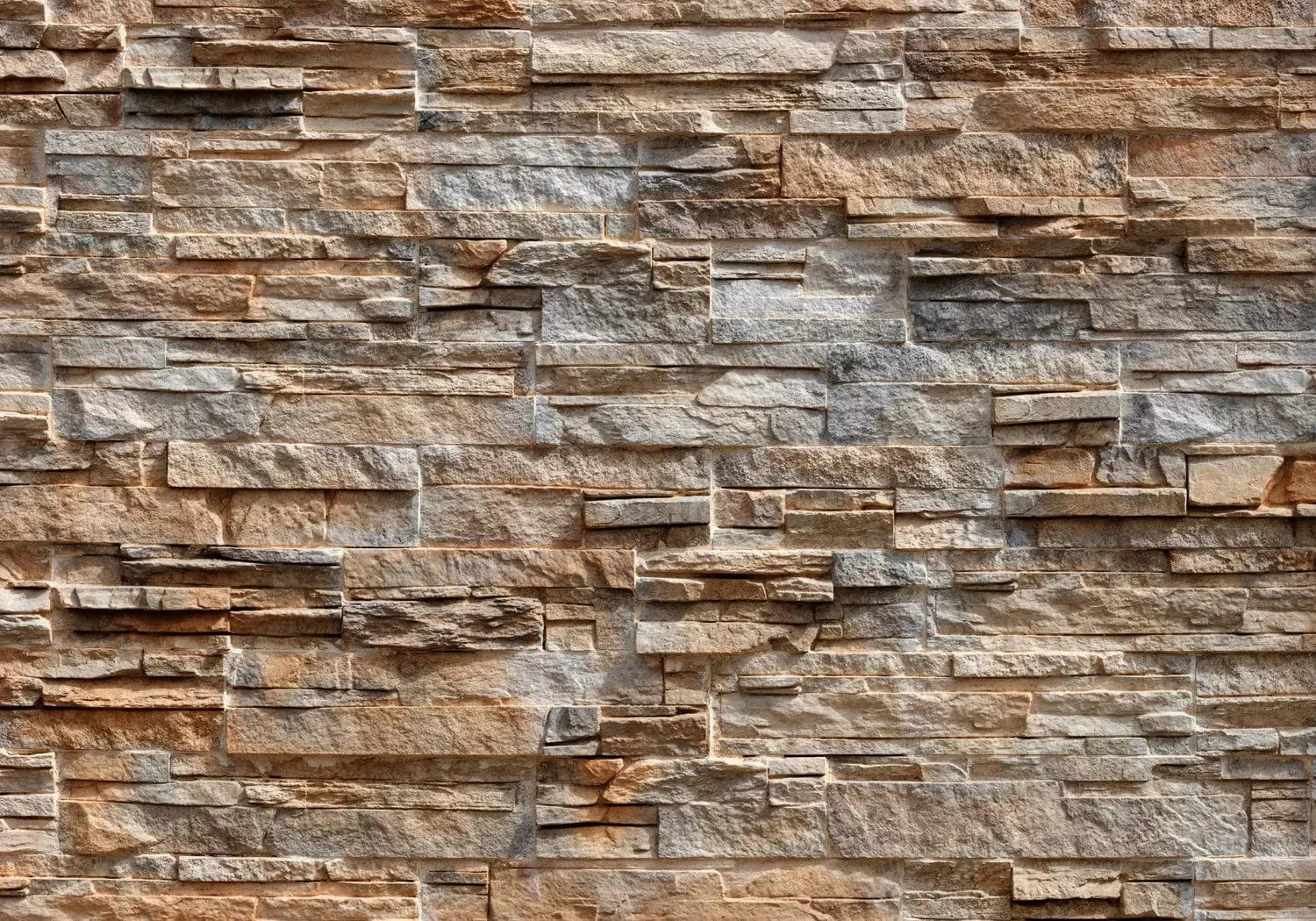 Fototapetes ar akmens sienu dabīgos toņos - 64722 - brūnā krāsā G-ART