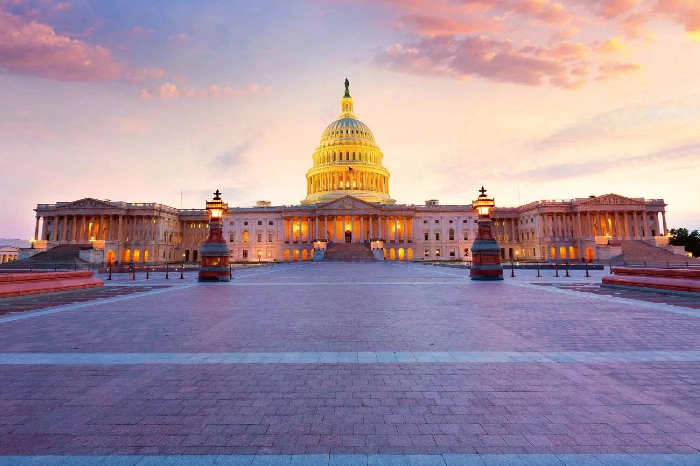Fototapetes ar ASV tematiku - ASV Kapitolija ēka, violetā D-ART