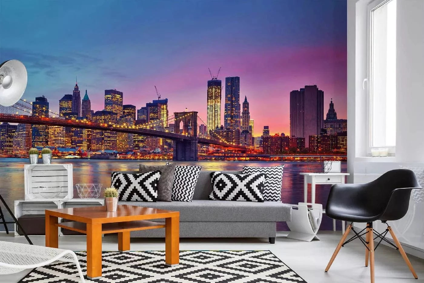 Fototapetes ar ASV tematiku - Manhattan krēslas laikā, violeta D-ART