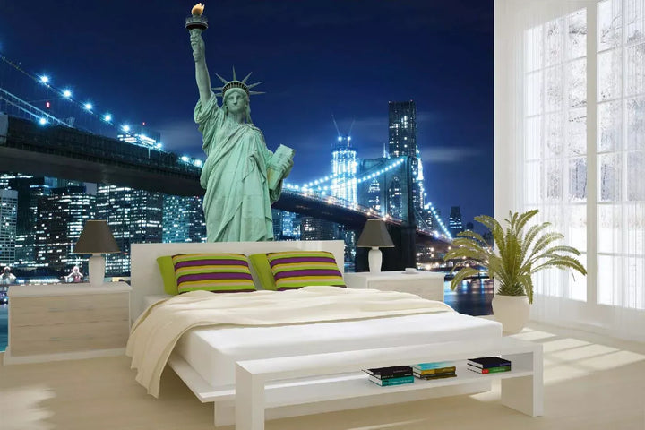 Kuvatapetti USA-teemalla - New York yöllä, 375x250 cm
