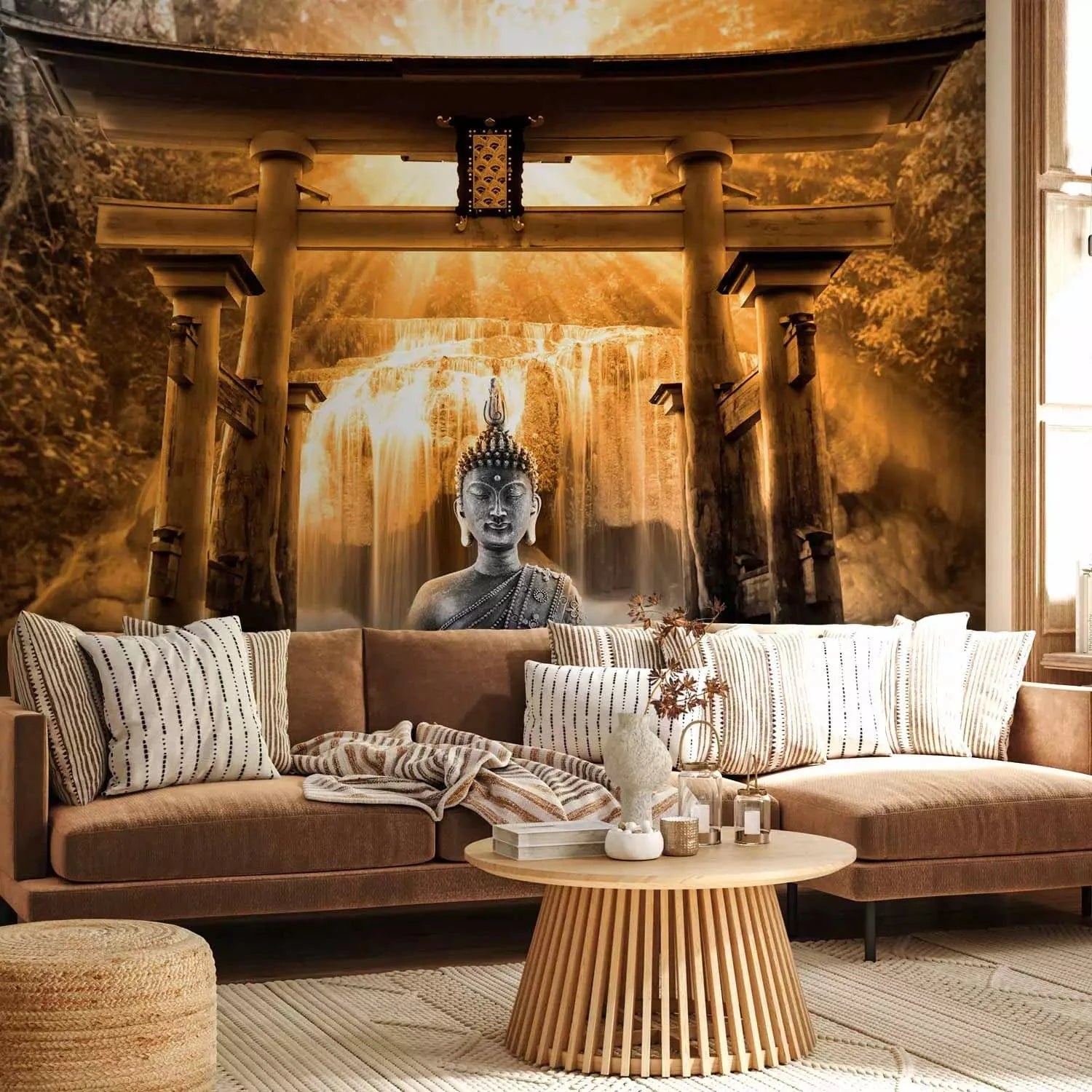 Fototapetes ar austrumu motīvu -  Būdas smaids (oranžā toņos) G-ART