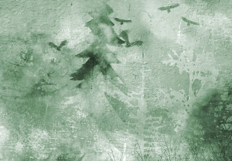 Fototapetes ar dabas motīvu - Ceļojums diviem, zaļā krāsā, 143771 G-ART