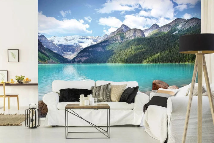 Fototapetes ar dabu - Banff nacionālā parka ezers, zilā, zaļā krāsā D-ART