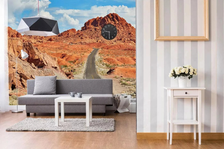 Fototapetes ar dabu - Ceļš Nevadā, zilā krāsā D-ART