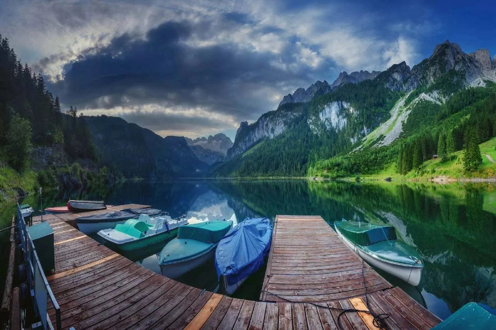 Fototapetes ar dabu - Gosausee ezers, zilos toņos D-ART
