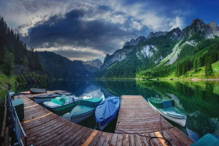 Fototapetes ar dabu - Gosausee ezers, zilos toņos D-ART