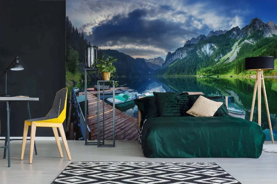 Fototapetes ar dabu - Gosausee ezers, zilos toņos D-ART