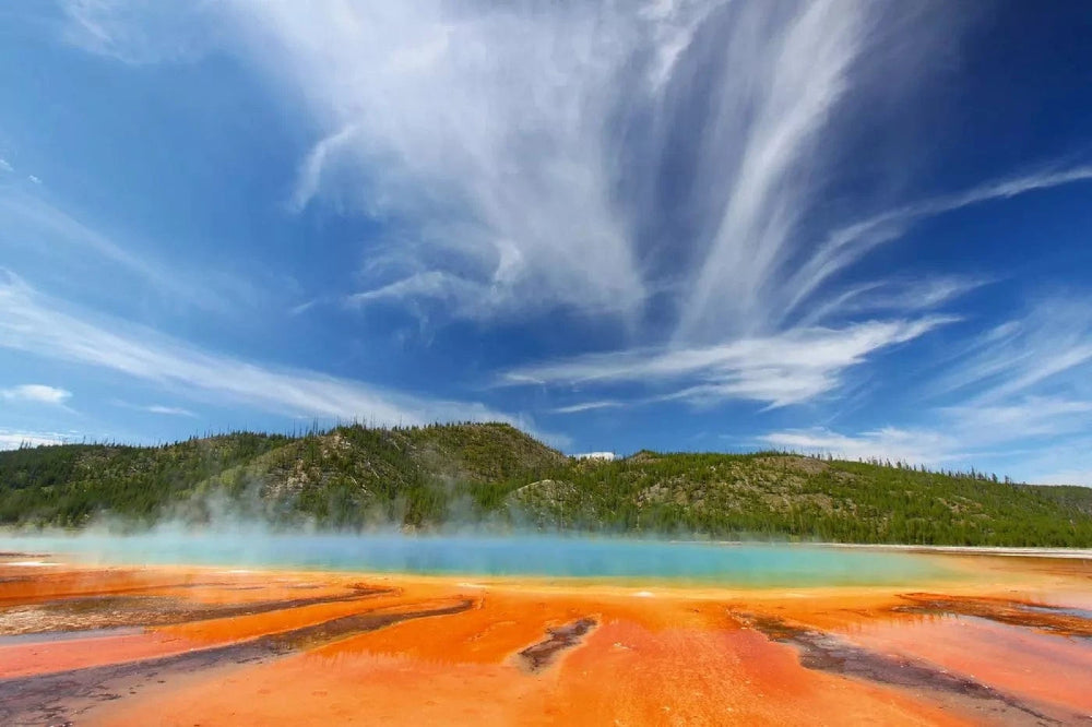 Fototapetes ar dabu - Grand Prismatic Spring, zaļā krāsā D-ART