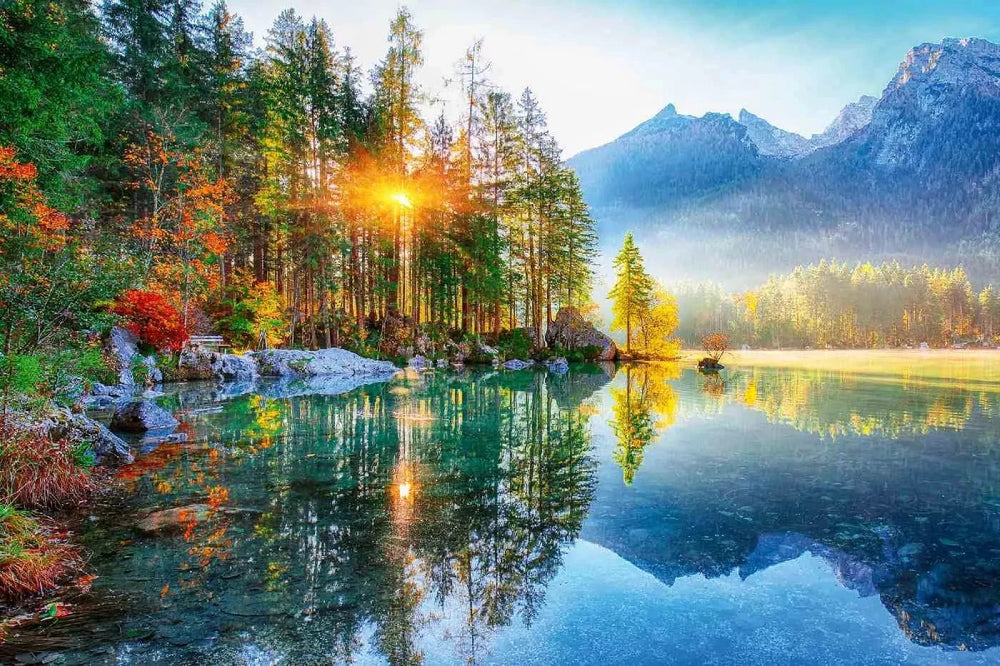 Fototapetes ar dabu - Hintersee ezers, zilā krāsā D-ART