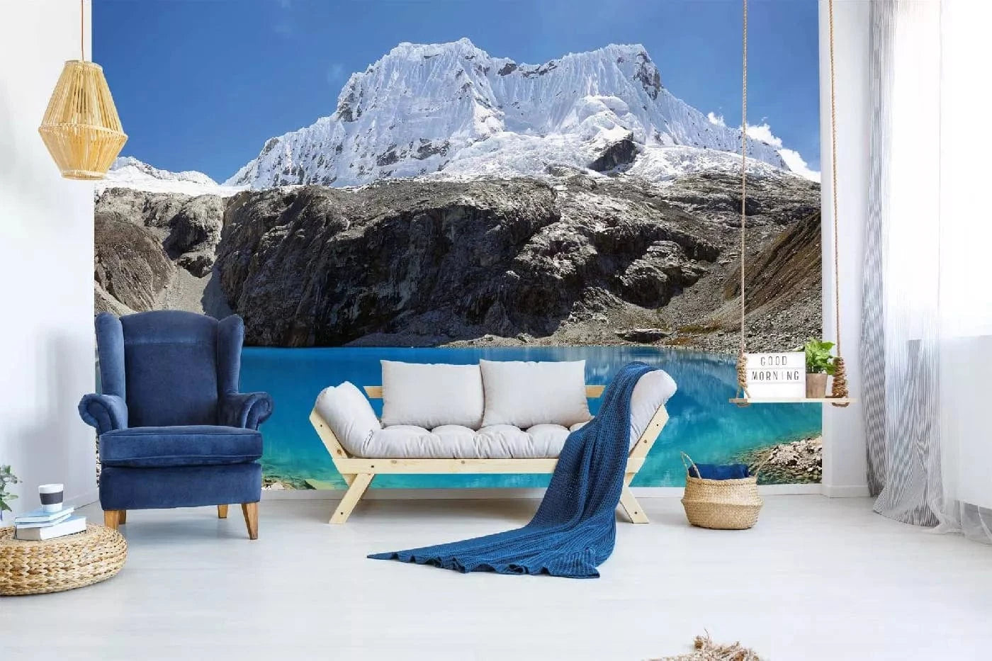 Fototapetes ar dabu - Huascaran ezers, zilā krāsā D-ART