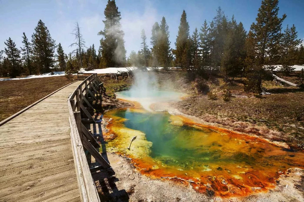Fototapetes ar dabu - Jeloustonas parks, zilā krāsā D-ART