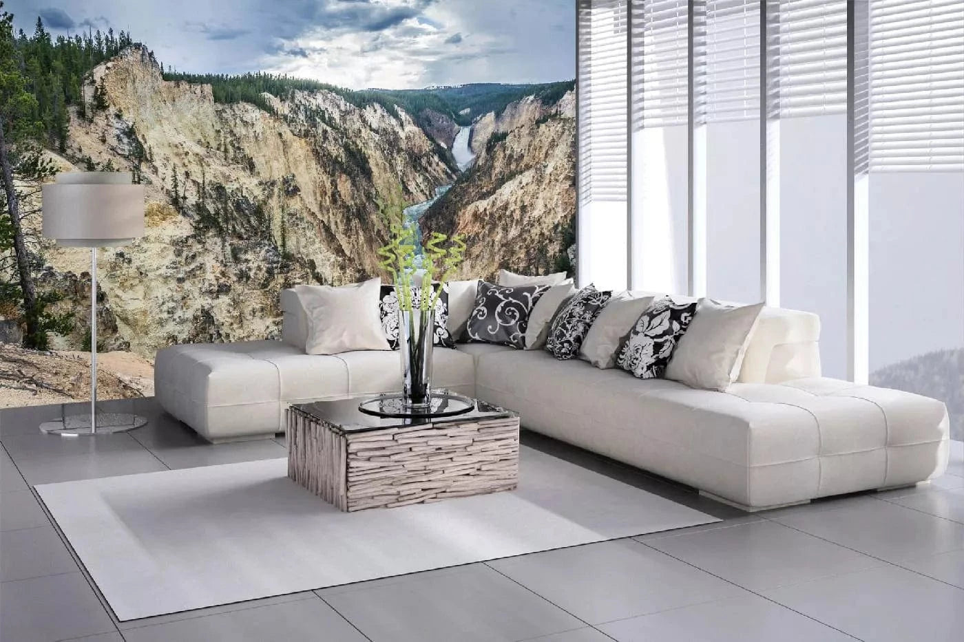 Fototapetes ar dabu - Jeloustone un Grand Canyon, zilā krāsā D-ART