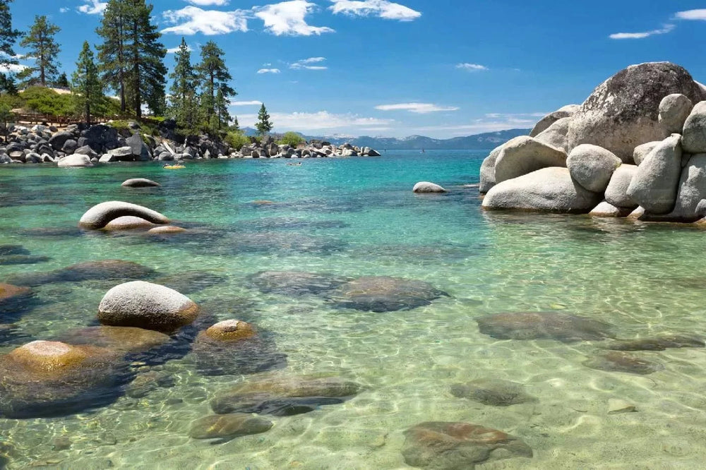 Fototapetes ar dabu - Skats uz Tahoe ezeru, zilā krāsā D-ART