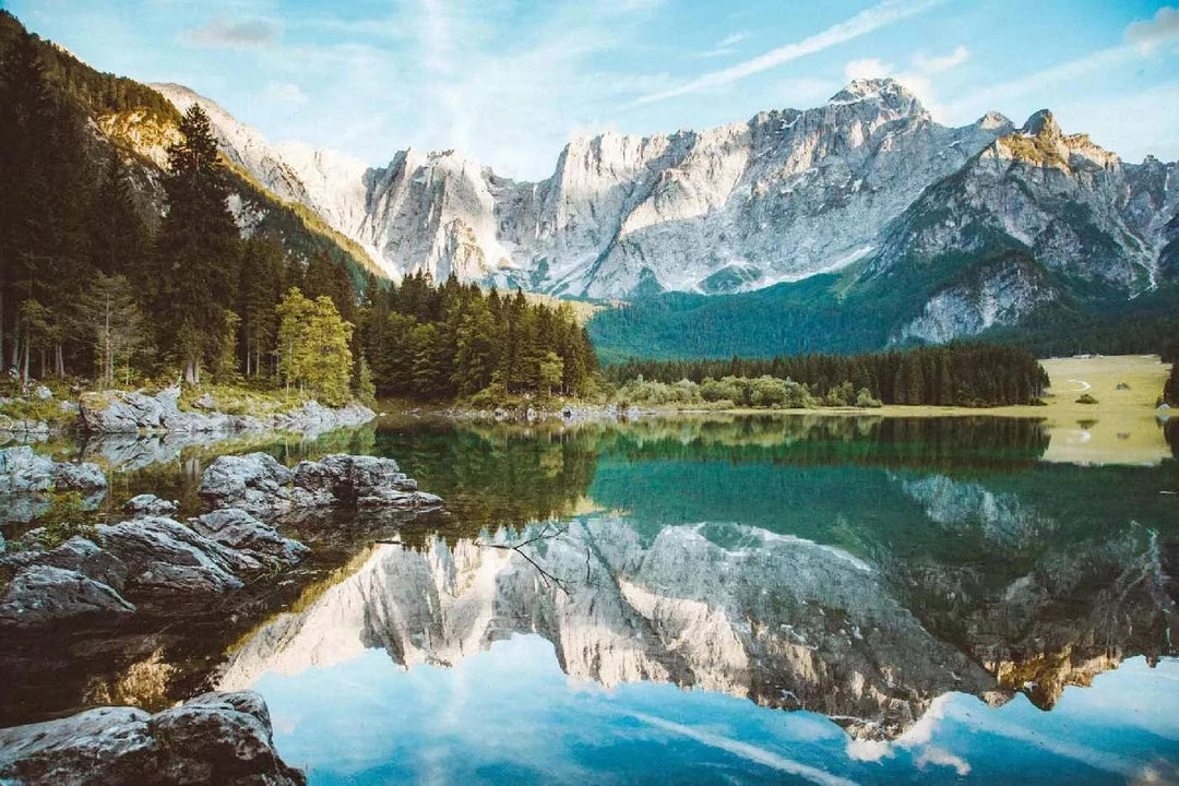 Fototapetes ar dabu - Superior Fusine ezers, zilā, zaļā krāsā D-ART