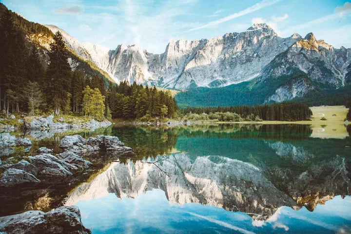 Fototapetes ar dabu - Superior Fusine ezers, zilā, zaļā krāsā D-ART