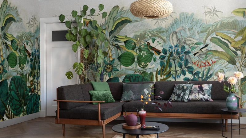 Wall Murals with tropical leaves in different sizes, RASCH, 2045633, 318x300 cm RASCH