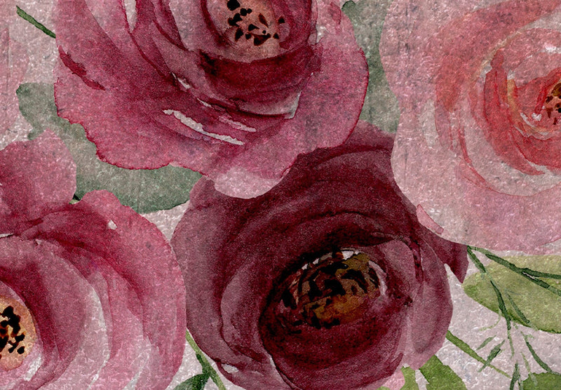Valokuvatapetti maalatut ruusut, vaaleanpunaisen ja sinisen sävyjä, 143103 G-ART