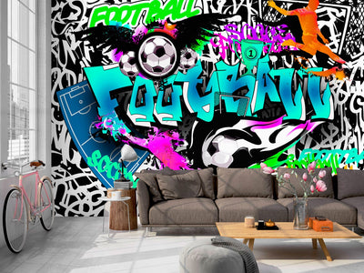 Fototapeet jalgpalliteemalise graffitiga, 88924 G-ART