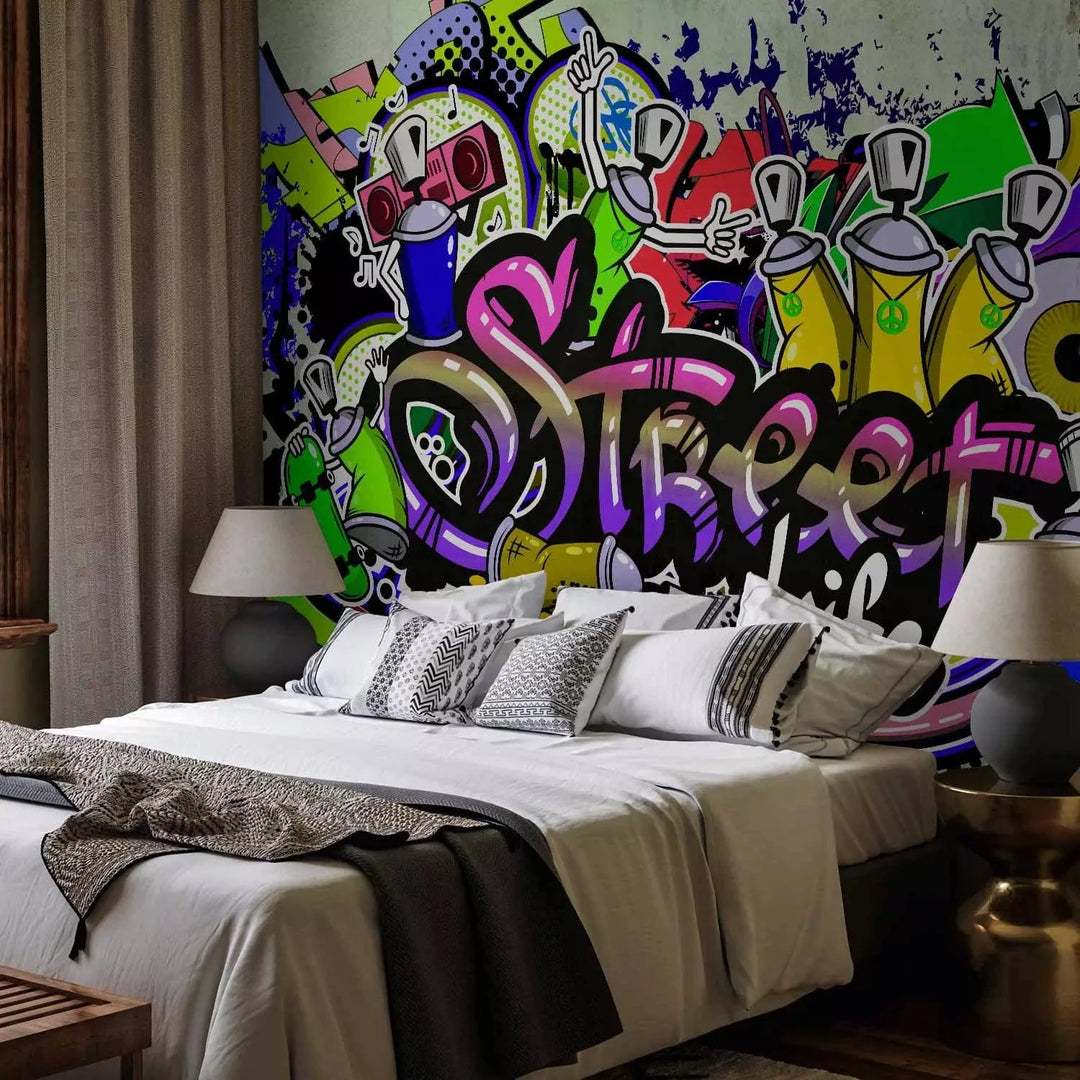Fototapetes ar grafiti - Krāsaina sadarbība, 88011 G-ART