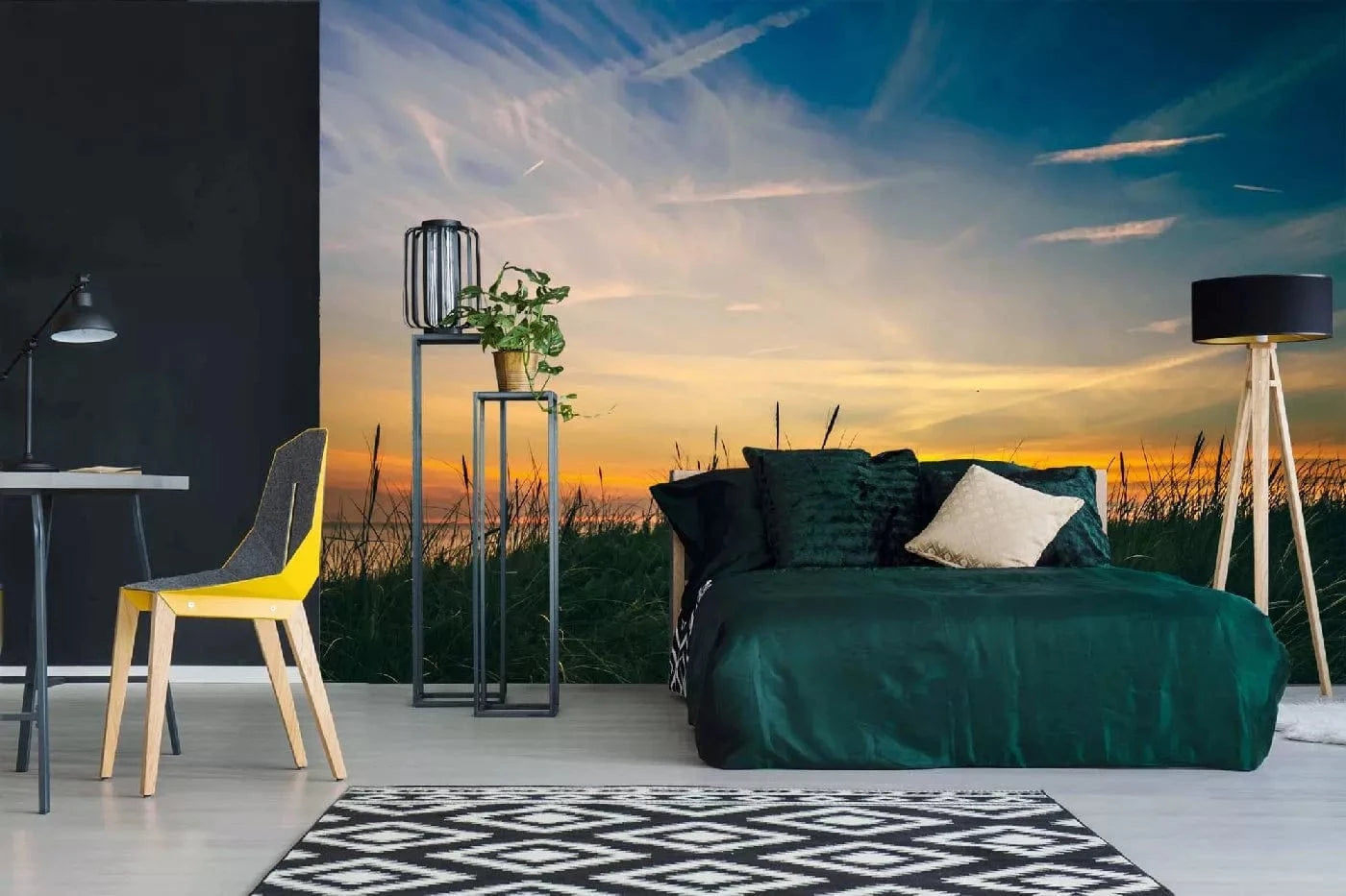 Fototapetes ar jūras skatu - Jūra Nīderlandē, zila, oranža D-ART