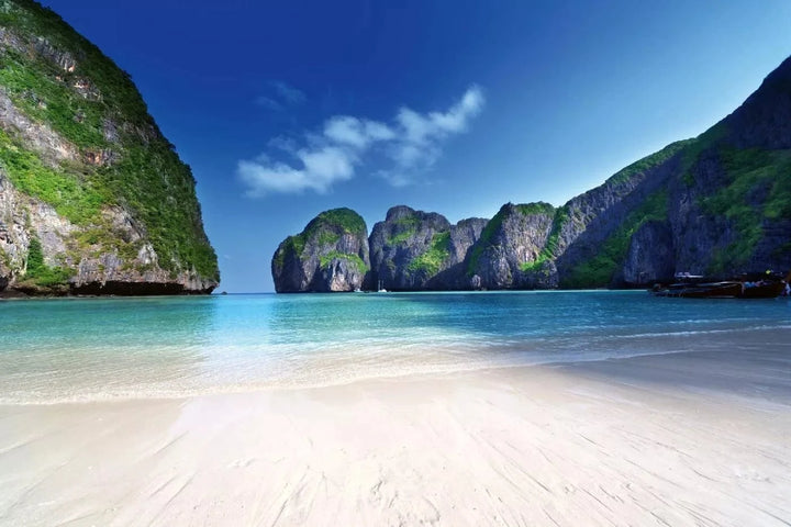 Fototapetes ar jūras skatu - Maya Bay, Taizeme, zila, krēmkrāsa D-ART