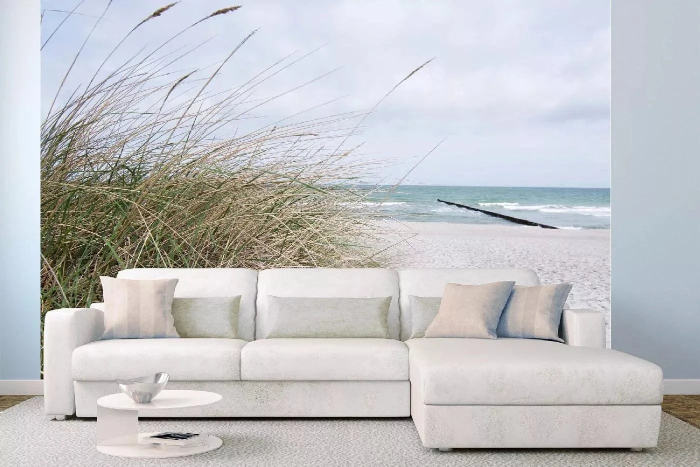 Fototapetes ar jūras skatu - Vētraina pludmale, dabiskos toņos D-ART