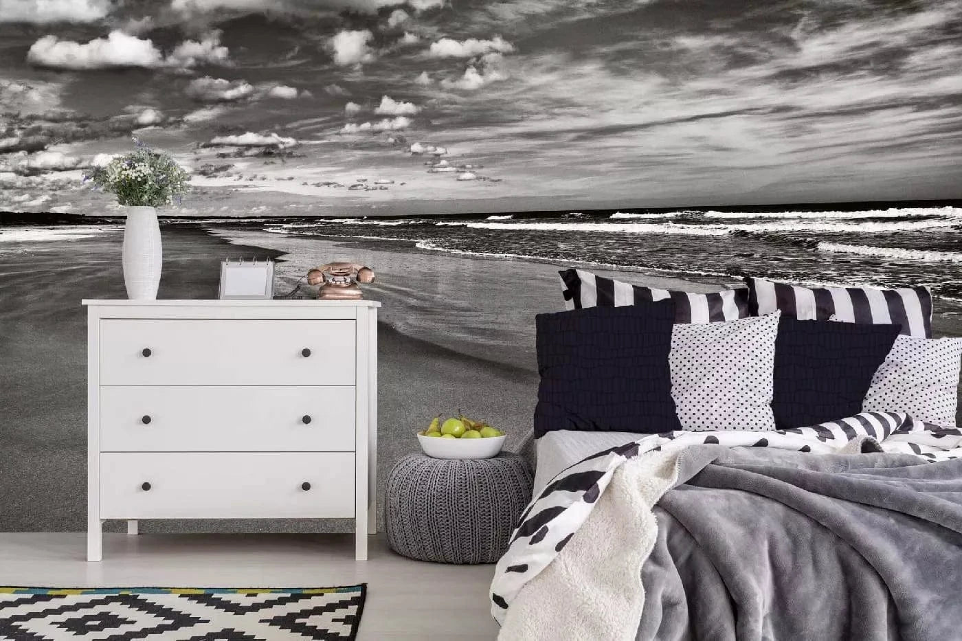 Fototapetes - Melnbalta jūra - elegants interjers D-ART