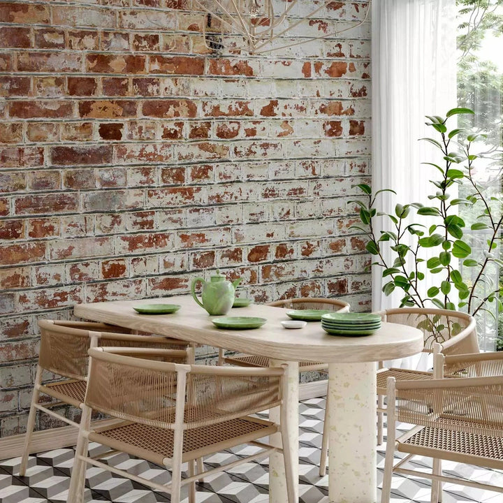 Fototapetes ar vecu ķieģeļu sienu - loft stilā G-ART