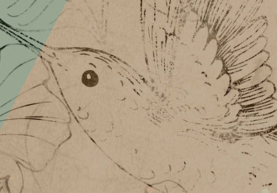 Фотообои с колибри - Колибри на лугу (зеленые оттенки), 146340 G-ART