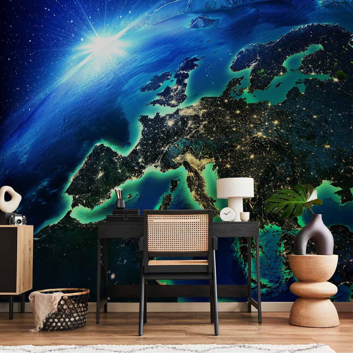 Fototapetes ar kosmosu - Planēta Zeme - kosmosa ainava ar Sauli G-ART