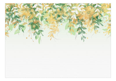 Wall Murals with leaves on white background, 142585 G-ART