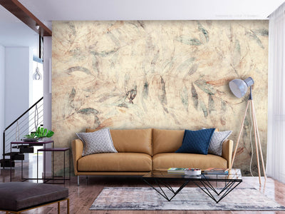 Wall Murals with leaves on vintage background - Greek laurel, 143135 G-ART