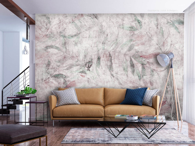 Wall Murals with leaves on vintage background - Greek laurel, 143136 G-ART