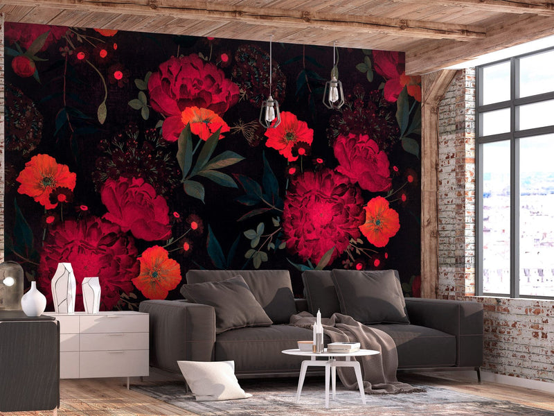 Wall Murals with poppies - Night Awakening, 143174 G-ART