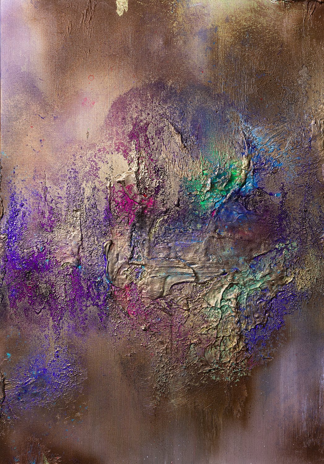 Fototapetes ar māksliniecisku dizainu - zeltā, zilā krāsā, 184x254 cm D-ART