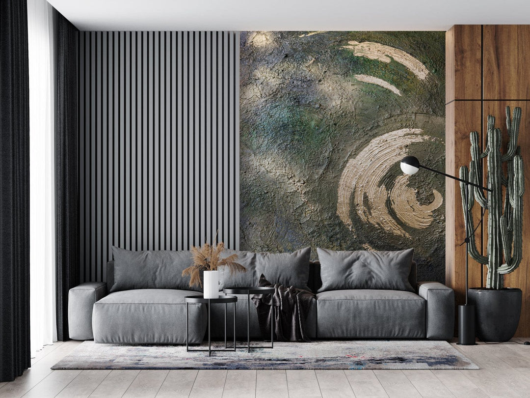 Fototapetes ar māksliniecisku dizainu - Eleganta izsmalcinātība, zaļā D-ART