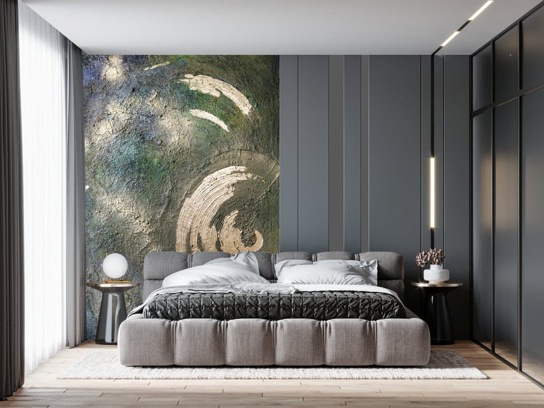 Fototapetes ar māksliniecisku dizainu - Eleganta izsmalcinātība, zaļā D-ART