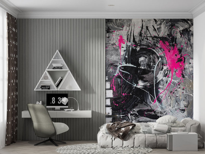 Wall Murals with artistic design - Pink Chaos, 184x254 cm D-ART