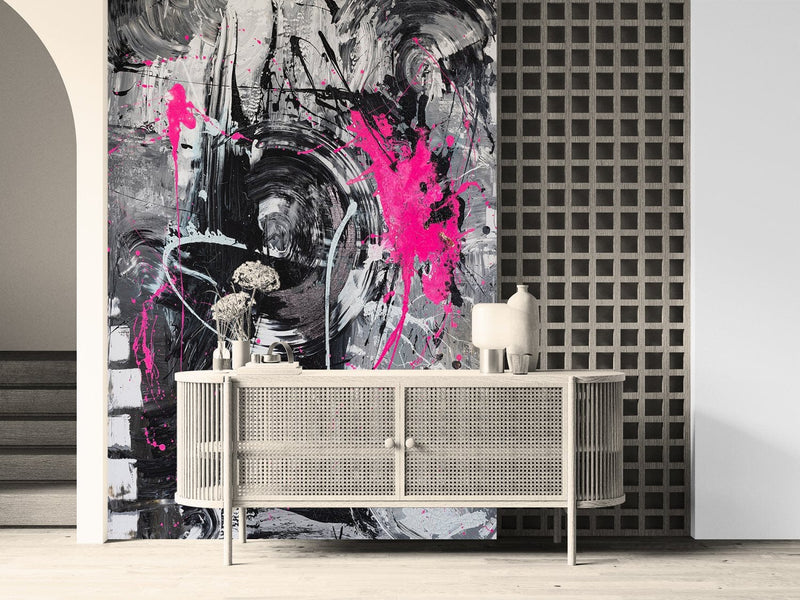 Wall Murals with artistic design - Pink Chaos, 184x254 cm D-ART