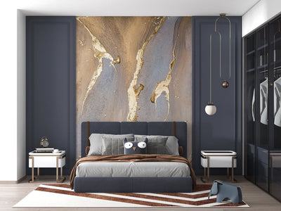 Wall Murals with artistic design - Golden marble, 184x254 cm D-ART