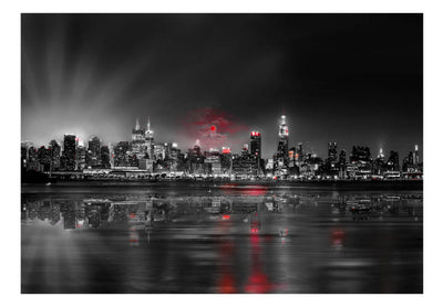Fototapetes ar Ņujorku tumšos toņos - Mākoņains nakts, 61486 G-ART