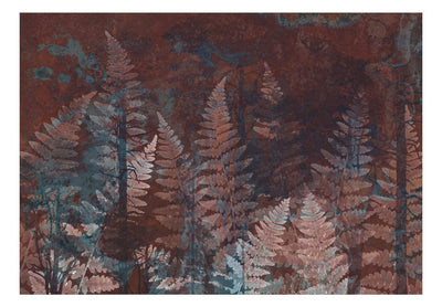 Wall Murals with fern leaves in maroon - Fern Forest, 143045 G-ART