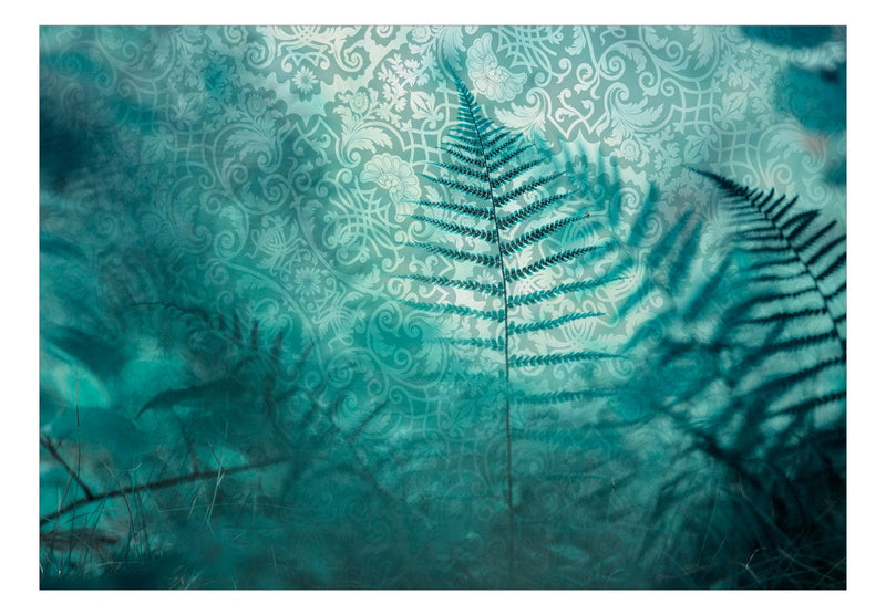 Wall Murals with fern leaves in turquoise -Silence of the Forest, 142720 G-ART