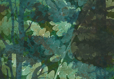 Valokuvatapetti saniaisen lehdet vihreällä - Saniainen metsässä, 143046 G-ART