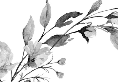 Фотообои с серыми розами на белом фоне, 143088 G-ART