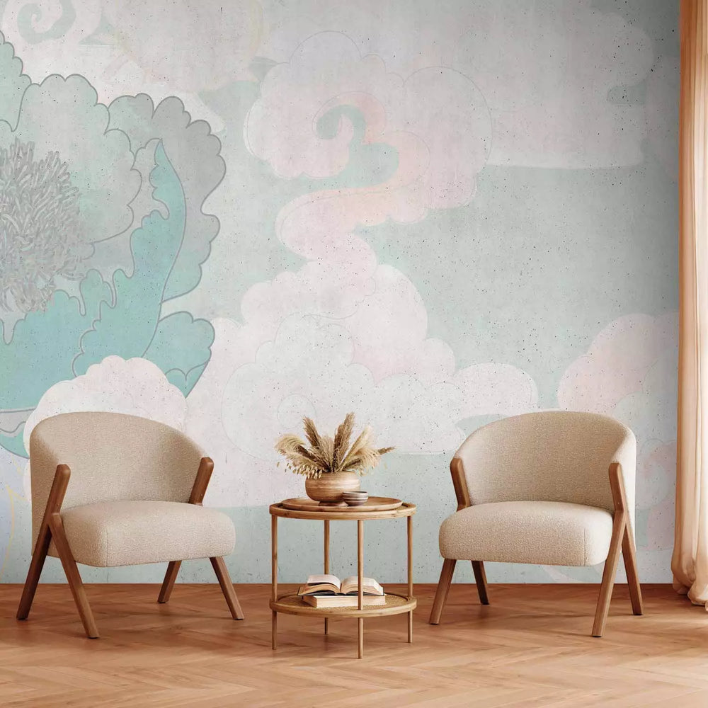 Fototapetes ar peonijam zilos toņos - Smalkā peonija - 142433 G-ART