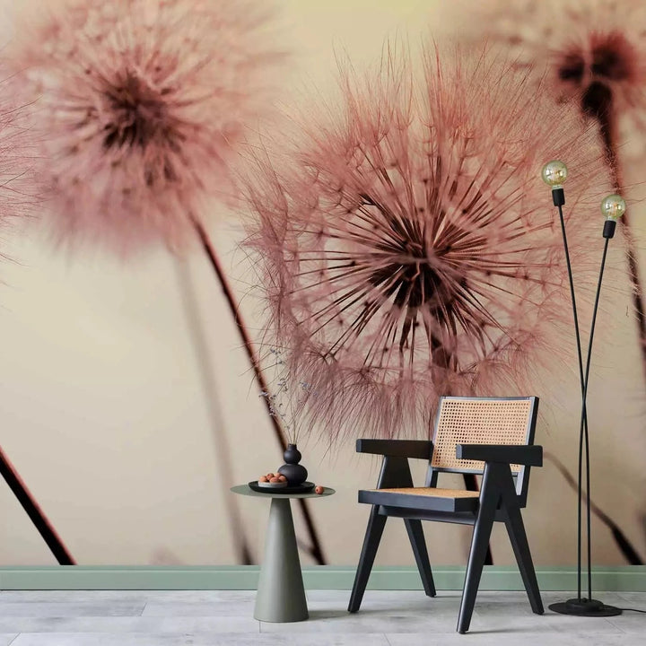 Fototapetes ar pienenēm sēpijas krāsā - elegantā interjerā G-ART