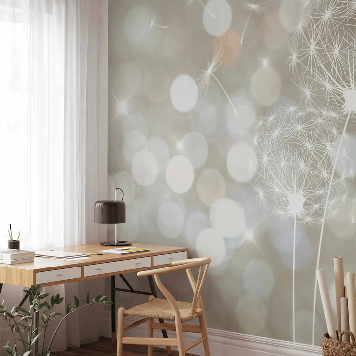 Fototapetes ar pienenēm uz silti pelēka fona, 64616 G-ART