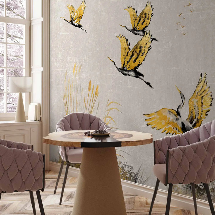Wall murals with birds - Silent flight in autumn winds, 146019