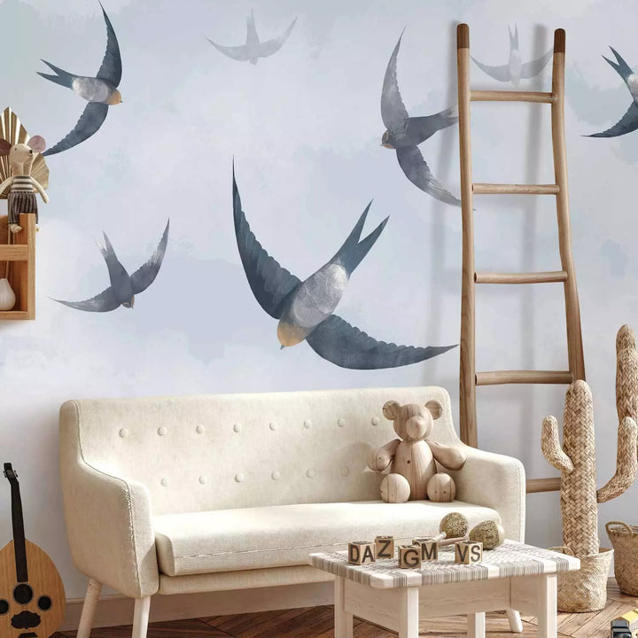 Fototapetes ar putniem - Putni uz mierīga zila debesu fona - 143791 G-ART